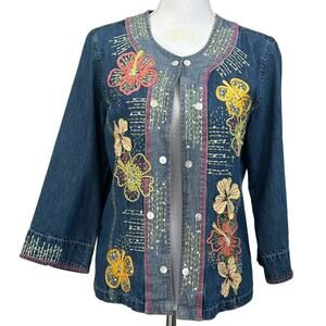 Bleu Bayou Jacket, vintage, bohemian, artsy, cottagecore, vacation, whimsical